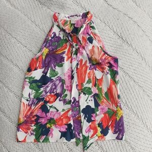 J CREW Silk Floral Garden Tie Neck Blouse - 6